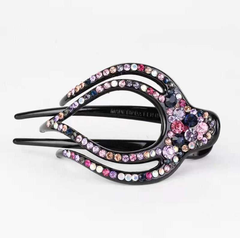 Wholesale Large Rhinestone Hair Clip with Three Teeth